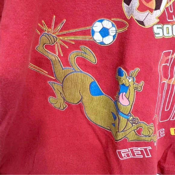Vintage Scooby-Doo Red Soccer Team Kids T-Shirt 3T - Picture 3 of 8